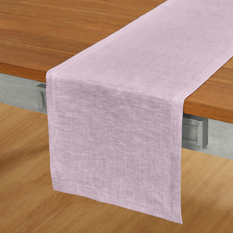100% Pure Linen Table Runner - Athena, 72" x 14", Chambray Lavender