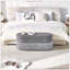 Repose-pieds ovale rembourré avec rangement, repose-pieds multifonctionnel et rangement caché-112035376