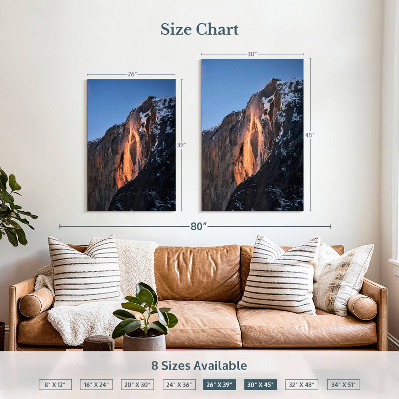 Alvord Yosemite Phenomenal Firefall, 39" H x 26" W