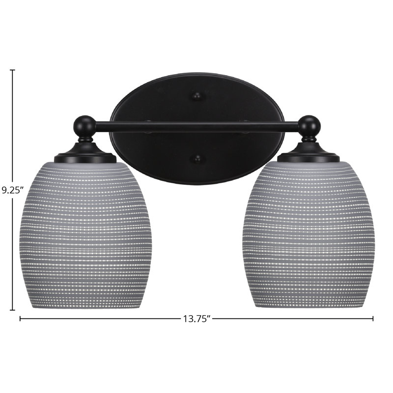 Barre d'éclairage de salle de bain Aitkens, 2, Noir mat