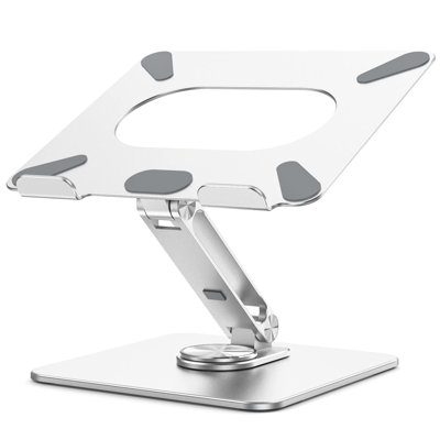 Support pour ordinateur portable avec base rotative à 360 °, support ergonomique réglable pour ordinateur portable compatible avec les ordinateurs portables 10-15,6 "Air, Pro, Dell, HP