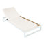 Chaise longue d'extérieur en fer et bois d'acacia de 76,75 po avec dossier réglable et coussin à 5 positions Acrea-130811721-130811724