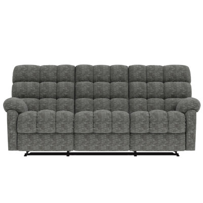 Canapé double inclinable, chenille grise