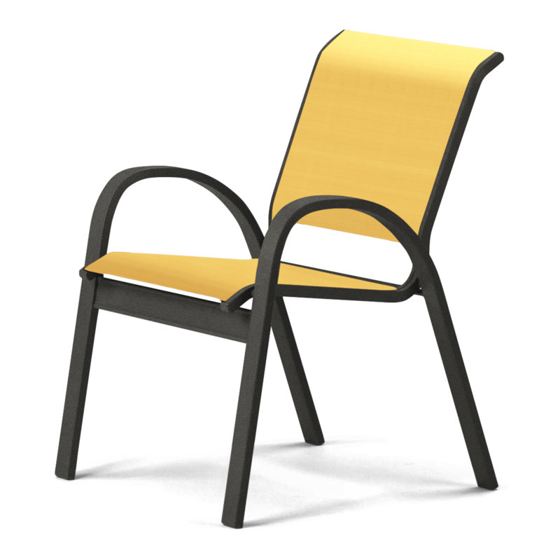 Aruba 1 Outdoor Dining Armchair, Yellow 43D, Textured Graphite