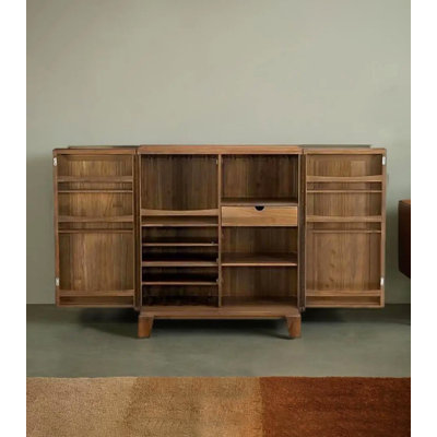 35.43" Brown Rectangular Solid Wood Wine Rack