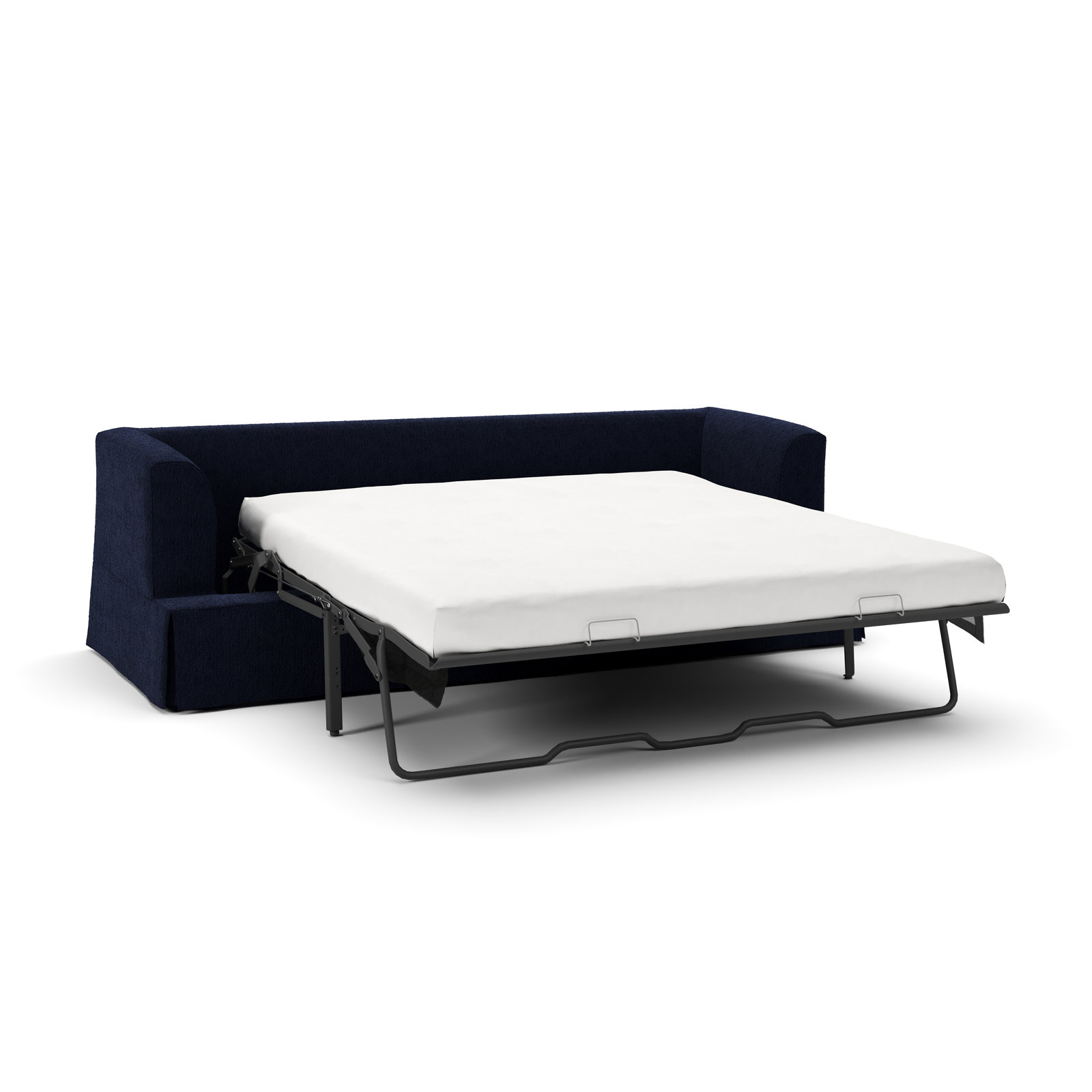 Lucia 92.5'' Upholstered Sleeper Sofa, Davis Ink Bouclé Performance