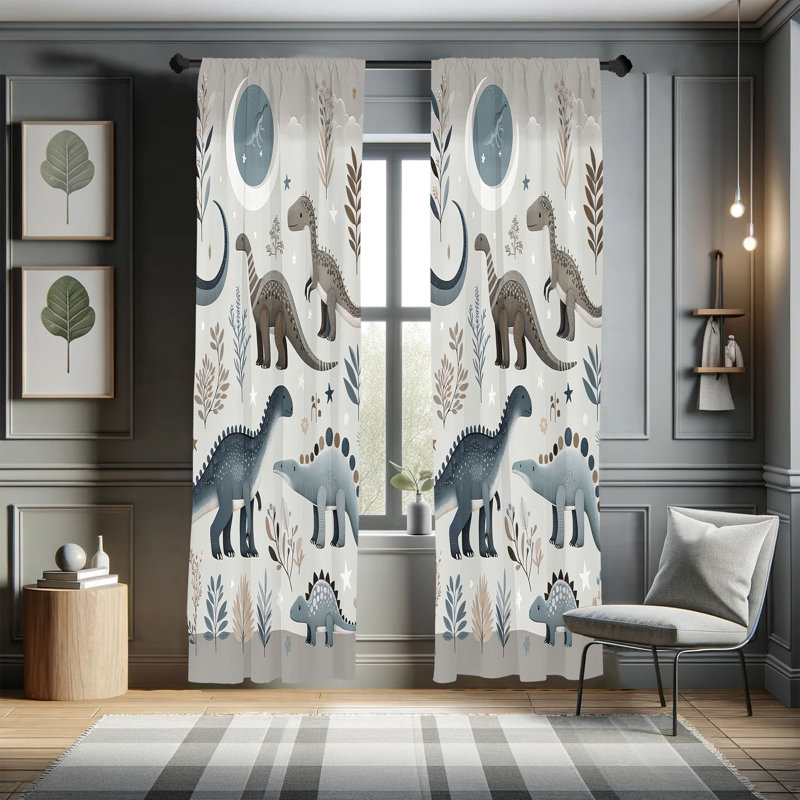 Paire de rideaux 2 pièces East Urban Home, L 28 po x L 63 po