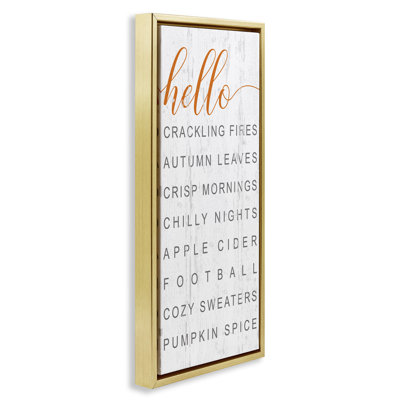 "Hello Fall favorites phrases", art mural encadré par Jessica Mundo
