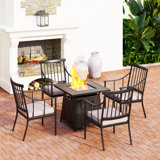 Birmadevi Square 4 - Person 28.35" Long Dining Set with Cushions