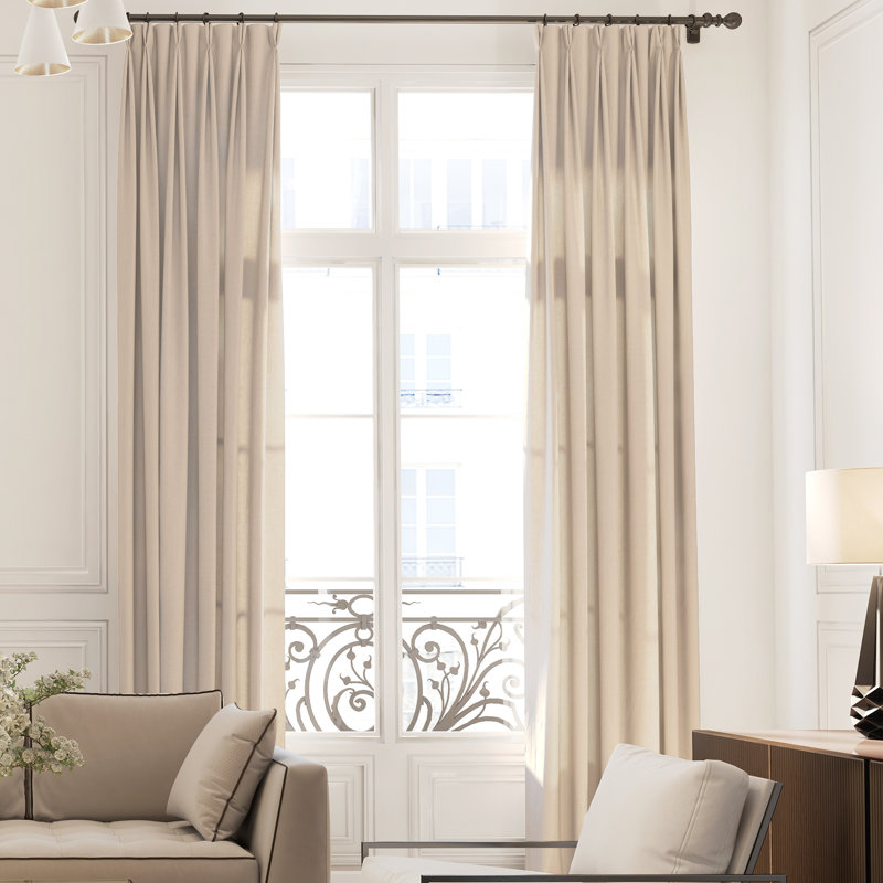 Ensemble de 2 panneaux de rideau filtrant la lumière 52 po x 120 po Akelia, Beige, L 52,75 po x L 120 po