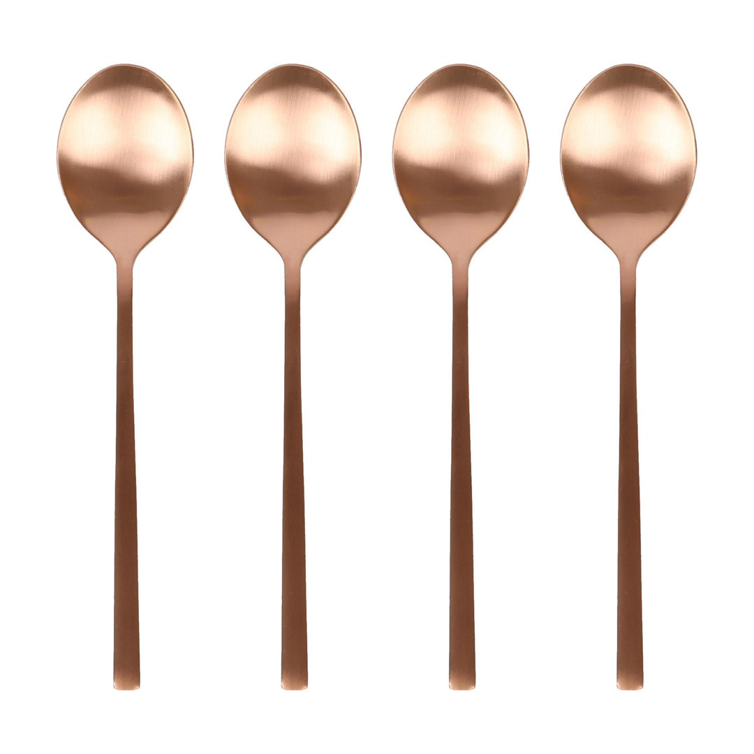 B&Q - Stainless Steel Dessert Spoons20CmCopperPack Of 4Durable Rust Resistant Stainless Steel Flatware Set - Image 2