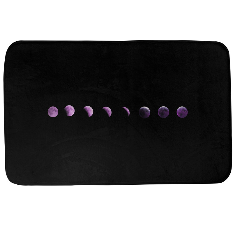 Tapis pour salle de bain à phases lune Fawcett, l 17 po x L 24 po, Rose