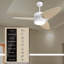 Ventilateur de plafond intelligent à DEL blanc avec télécommande 52 po Light Pro