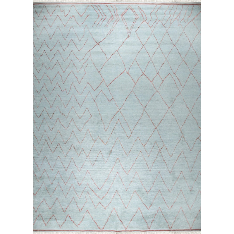 Tapis contemporain tribal moderne en laine noué à la main 9 x 12