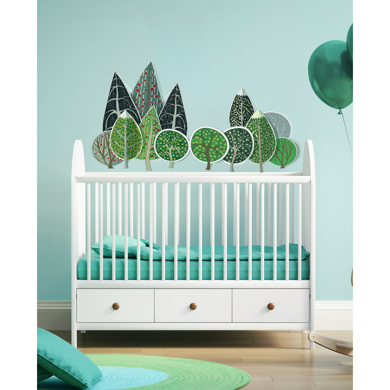 Adhésif décoratif arbres forestiers, H 22 po x l 37 po
