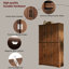 Armoire de cuisine de 183 cm de haut, meuble autoportant, style campagnard avec texture en relief, 3 plateaux coulissants et 6 étagères de porte pour la cuisine et la salle à manger.-1334493890-1334493892