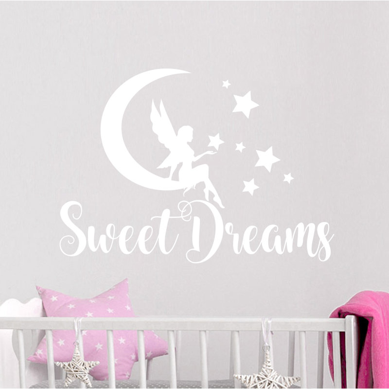 Décalcomanie murale lune rêves, Blanc
