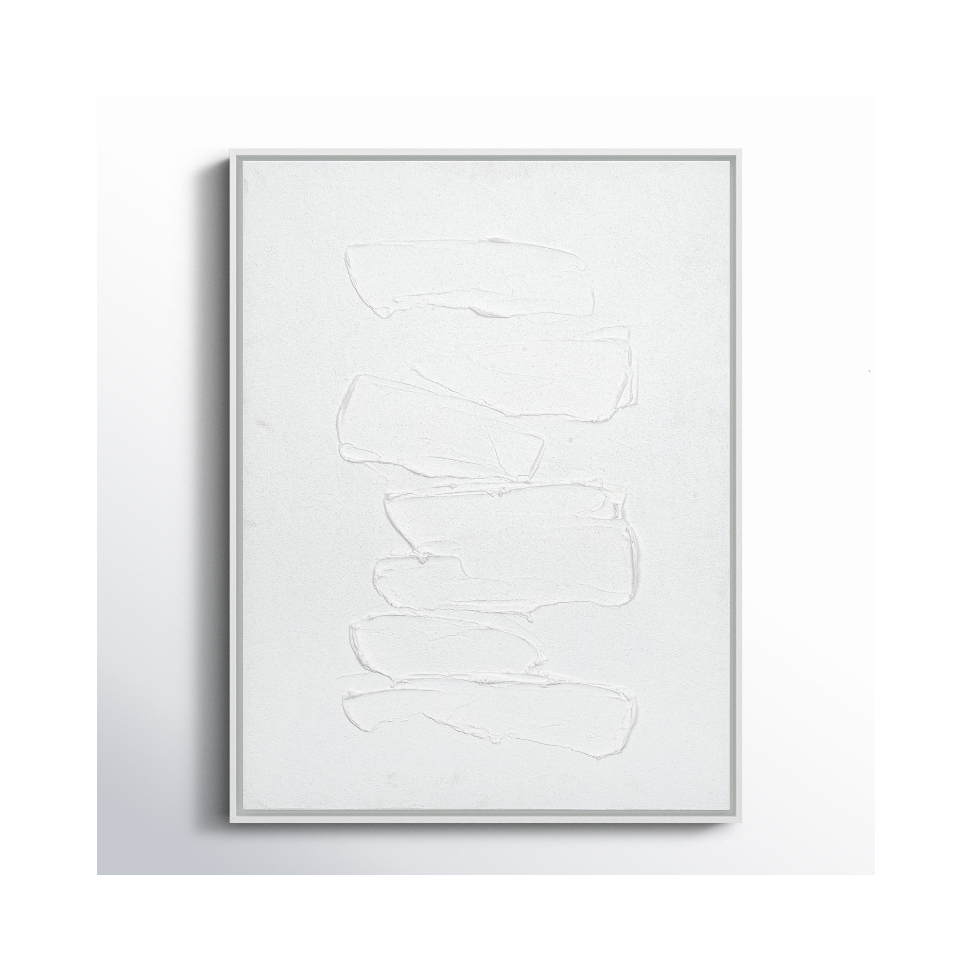 Hemkund Abstract Painting, White, 25" H x 19" W