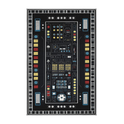 Machine Washable Space Gray Area Rug