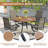 Aluminum Patio Dining Set with Aluminum Round Dining Table and 4 PVC-coated polyester Swivel Dining Chairs-1032298136