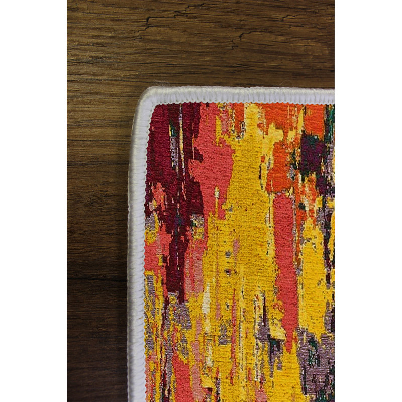 Stylish Hall Carpet (3.3 x 6.6 ft), 100% Polyester, 650 g/m² | Antibacterial, Eco-Friendly, Non-Slip PVC Dot Underside, 0.2 in Pile Height | Machine Washable, Perfect for Living Rooms & Entryways, Durable & Easy Care