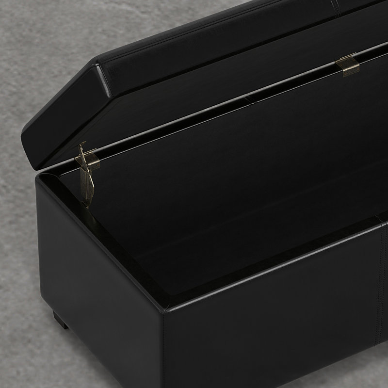 Très grand banc repose-pieds avec rangement, Noir