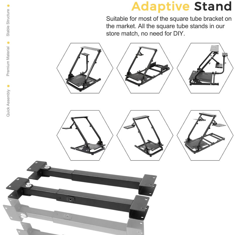 Anman Adjustable PC & Racing Game Chair in Black