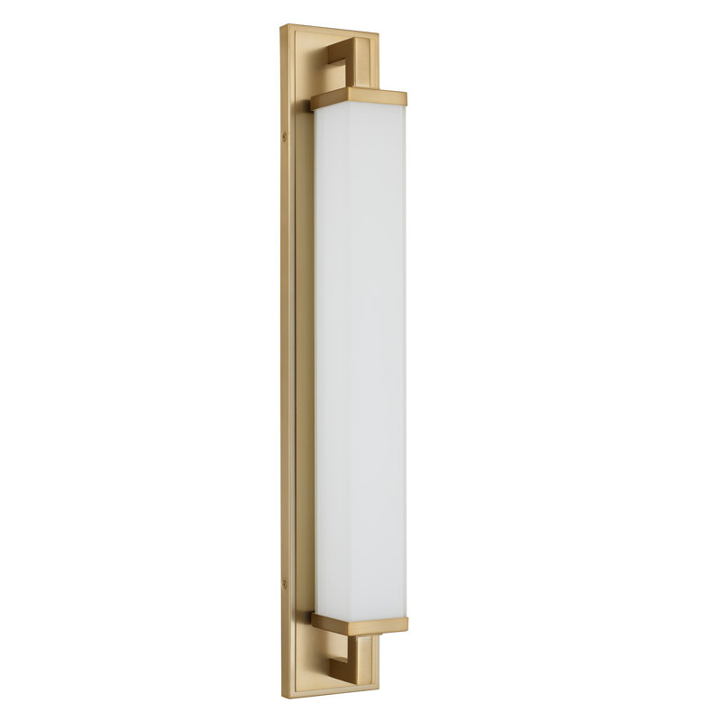 Barre d'éclairage intégrée pour meuble-lavabo à DEL, H 4,5 po x l 28 po x P 4 po, Laiton antique