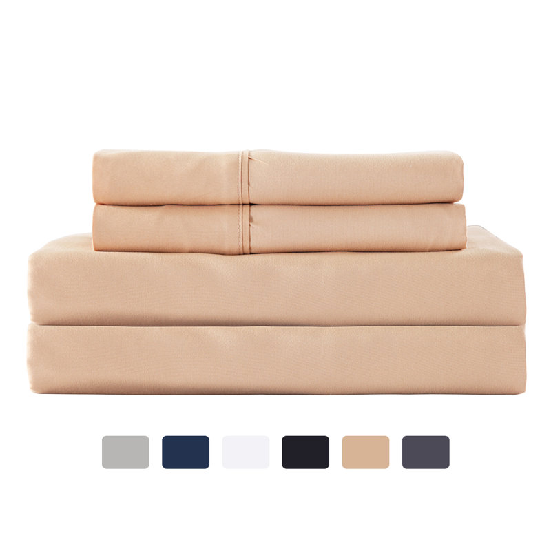 Dayville Microfiber Sheet Set, Twin, Beige