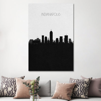 Indianapolis, Indiana City Skyline by Ayse Deniz Akerman - Wrapped Canvas Gallery-Wrapped Canvas Giclée