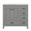 Meuble-lavabo de 36 po avec lavabo, meuble-lavabo avec 5 tiroirs à fermeture en douceur et 2 portes à fermeture en douceur-1109375981