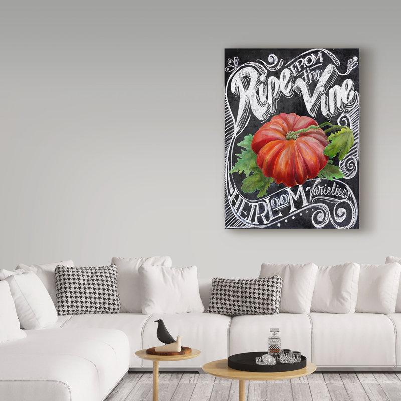« tableau noir tomate », reproduction d’art textuel sur toile tendue, H 19 po x l 14 po x P 2 po