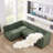 Myrhn Chenille L-Shaped Sleeper Sectional -832597301