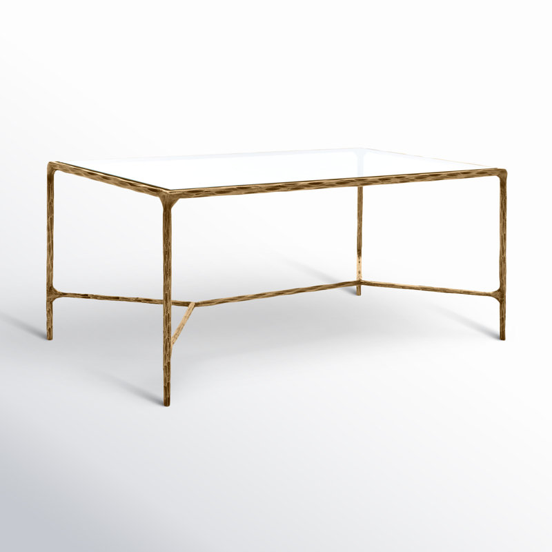 Evelynn Coffee Table, Clear, Brass