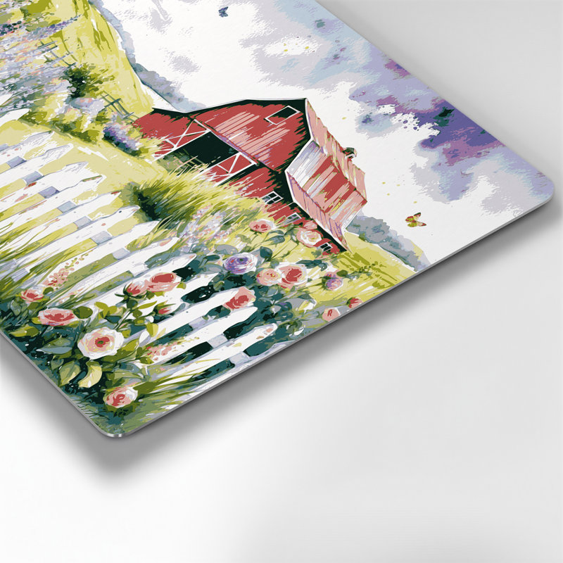 "Farm Picket Fence", art mural en métal beige, H 11 po x l 14 po