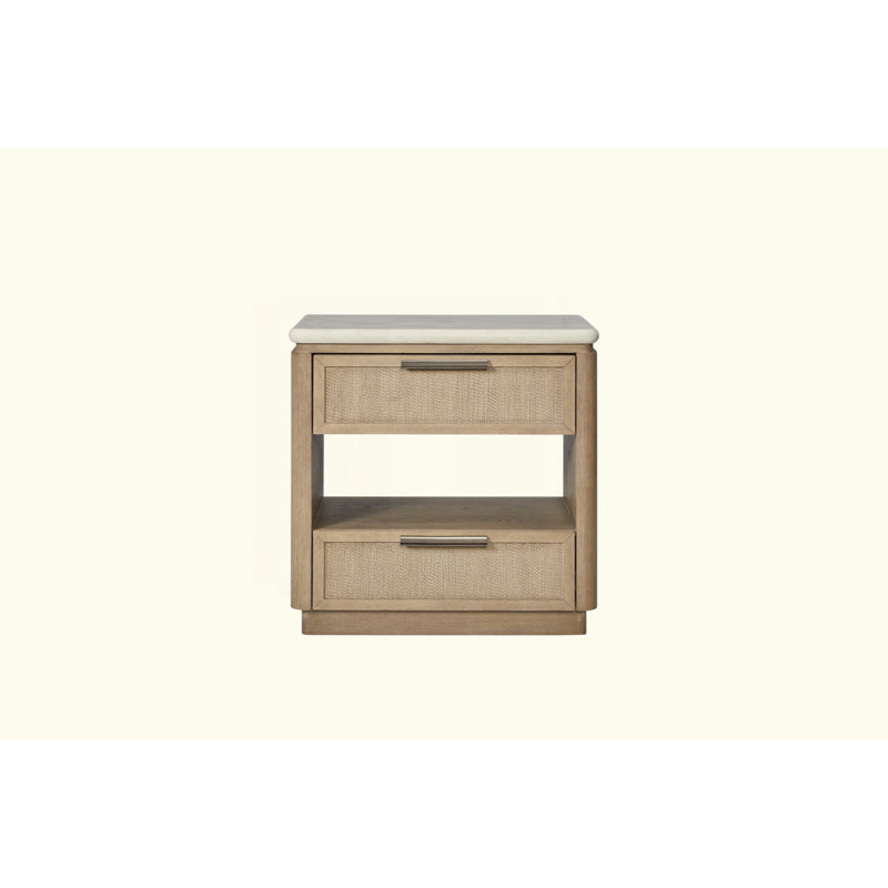 Two Drawer Nightstand With Rope Drawer Fronts