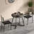 Kilwin 3-Piece Marble Brown/Black Modern Round Dining Table Set with 2 Chairs, Space-Saving Kitchen & Breakfast Nook Dining Set, Compact Small Space Bistro Dining Room Table Set-1550963294
