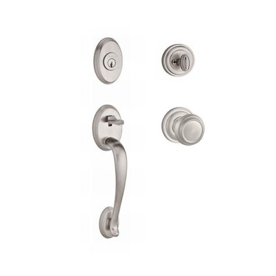 Columbus Handleset with Single Cylinder Deadbolt and Door Knob and Rosette