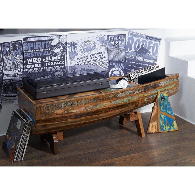Nature Of Spirit Solid Wood Four Leg Coffee Table with Storage