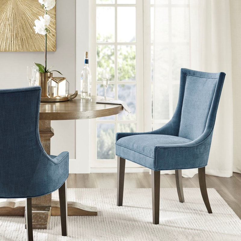 Chaise rembourrée en chenille 2, assise spacieuse, capacité de poids de 300 lb, complète la configuration de table de 2 chaises d'appoint élégantes, convient à la zone