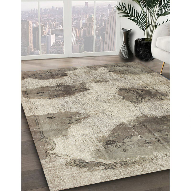 Tapis contemporain gris, Rectangle 8 pi x 10 pi