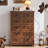 Farmhouse 5 Drawer Dresser For Bedroom, 42" Tall Small Dressers & Chest Of Drawers, Rustic Wood Dresser With Metal Handle, Storage Organizer Closet For Living Room, Hallway, Entryway-1157947723-1157674036