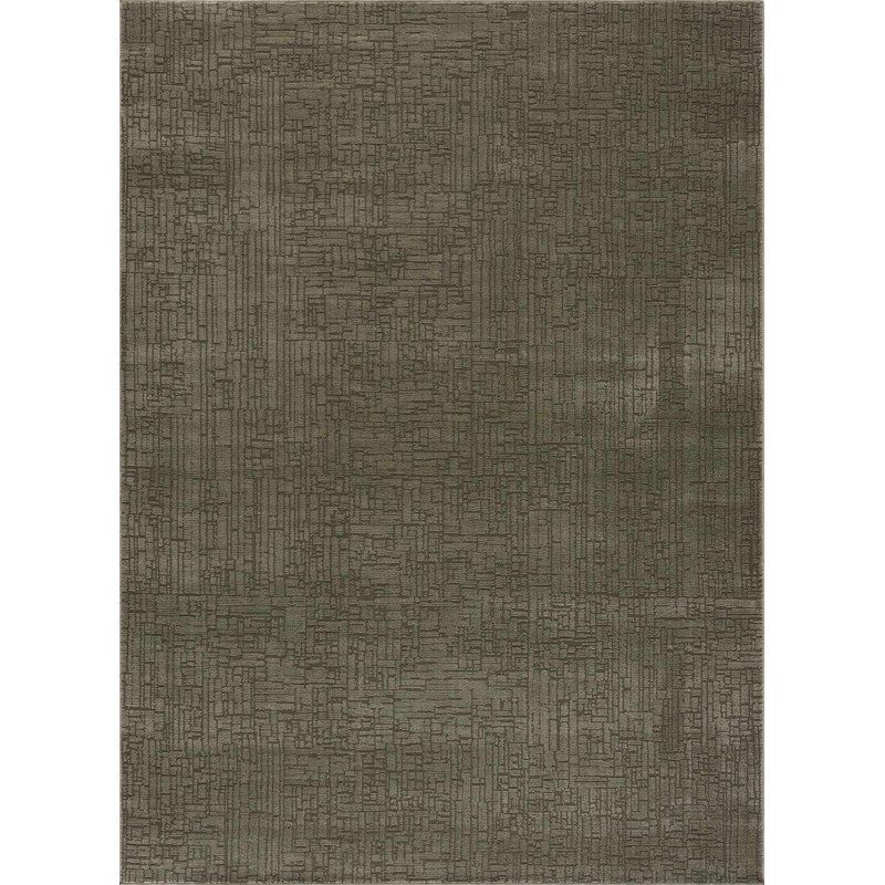 Lina Solid Boho Neutral Machine Washable Dark Green Area Rug, Rectangle  5'3'' x 7', Dark Green