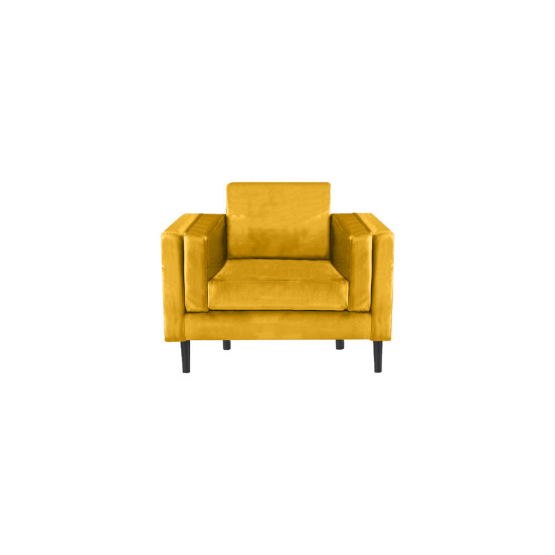 Deavian Velvet Armchair, Mustard