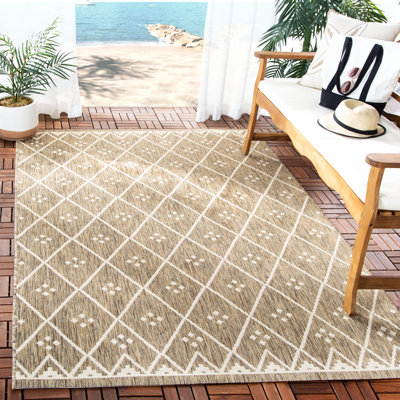 Tapis rayé bleu marine / gris intérieur / extérieur Arneshia