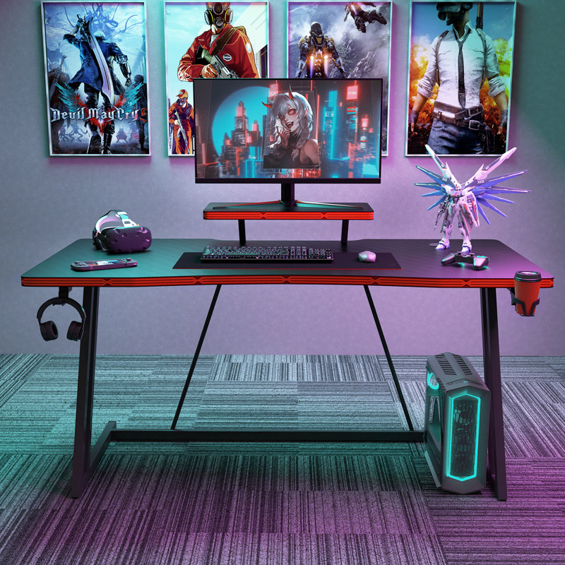 Dorazio 47.24'' Gaming Computer Desk with Monitor Stand, 28" H x 47.24" W x 23" D