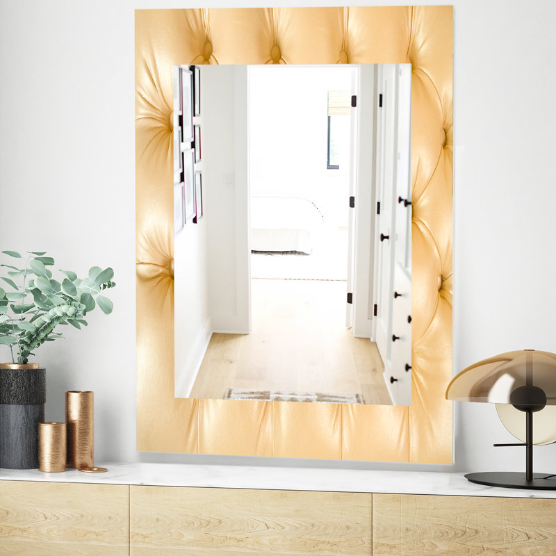 Miroir mural en cuir, H 39,4 po x l 29,5 po