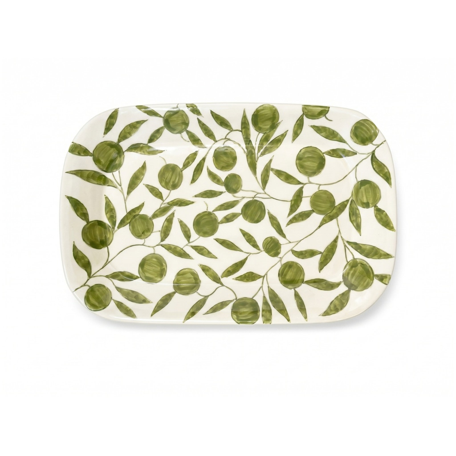 Olivia Golden Brown Plate, Sage Green