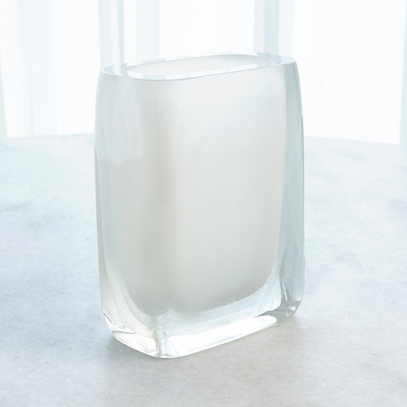Borealis Vase, 9.75" H x 7.25" W x 4.5" D, White