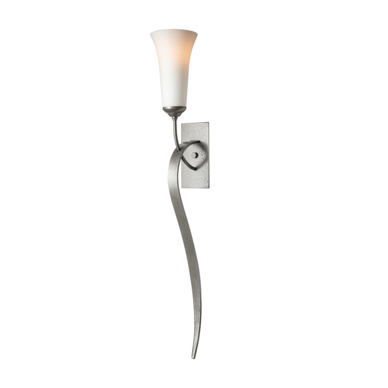 Applique Sweeping Taper, Fer naturel, Opale